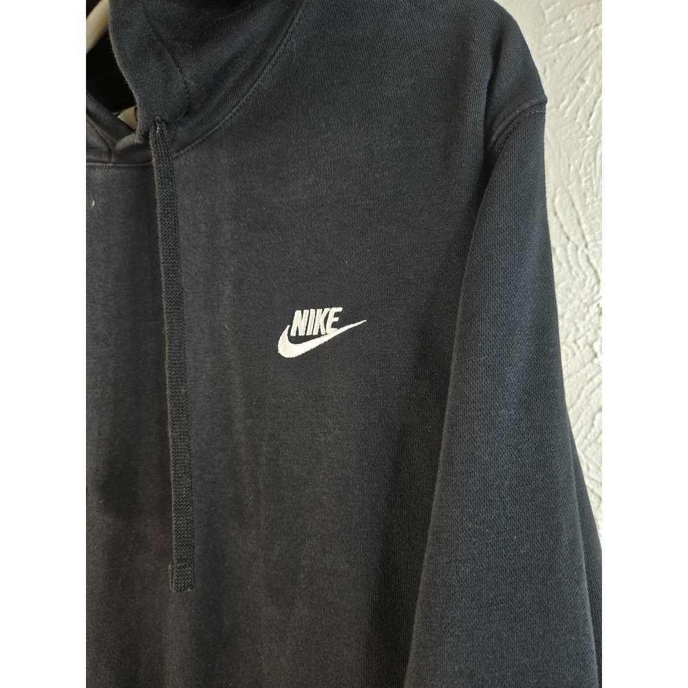 Nike Hoodie Mens XL Black Pullover Embroidered Logo Sportswear Fleece Sweatshirt - Picture 7 of 11